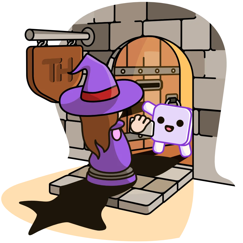 Hoppy checking verifying a mage's identity